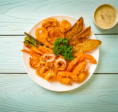  Pasta with seafood (Fish, Prawns and Squid) 